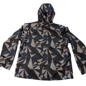Kailas‎ Mens Geometric Ripstop Hooded Windbreaker Jacket Grey Navy Black 3XL